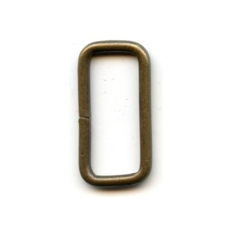 Steel Wire Loops Rectangles 20x8x2.0 mm/old brass/10 pcs.