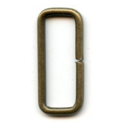 Steel Wire Loops Rectangles 25x8x2.2 mm/old brass/1 pc.