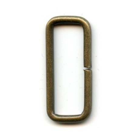 Steel Wire Loops Rectangles 25x8x2.2 mm/old brass/1 pc.