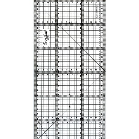 Quilting ruler, 150x500 mm, metric scale, black art.1550