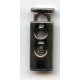 Metal cord stopper art.OM1915, 2 holes Ø 5mm black nickel/1 pc.