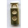 Metal Cord Stopper art.1914 2 holes Ø 5 mm, gold/1pc.