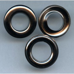 Eyelets 17 mm stainless without welt/graphita/20pcs.