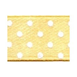 17598/6007 Satin Ribbon with Dot 12 mm gold/1 m