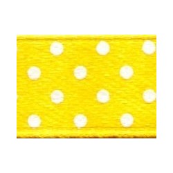 Satin Ribbon with Dot 12 mm, color 6012 - yellow/1 m