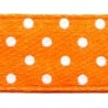 Juosta atlasinė 12 mm su taškeliais, spalva 6020 - šviesi oranžinė/1 m