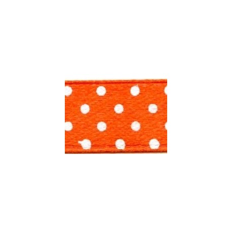Satin Ribbon with Dot 12 mm, color 6030 - dark orange/1 m