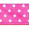 Satin Ribbon with Dot 12 mm, color 6040 - dark pink/1 m
