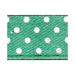 Satin Ribbon with Dot 12 mm, color 6066 - dark mint/1 m
