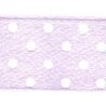Juosta atlasinė 12 mm su taškeliais šviesi violetinė/1 m