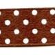 Satin Ribbon with Dot 12 mm, color 6135 - dark brown/1 m