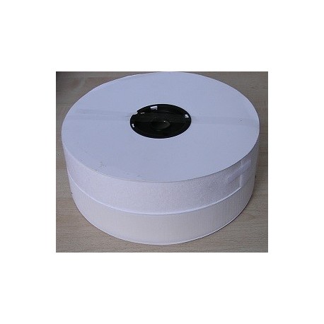 Hook and Loop Self-adhesive Tape 50 mm hook, white/fire retardent/acrylic glue/1m
