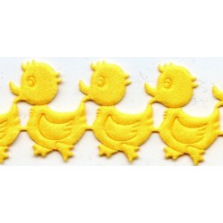 15968 Easter ducks trim satin lace ribbon art.T-62 yellow/20 cm