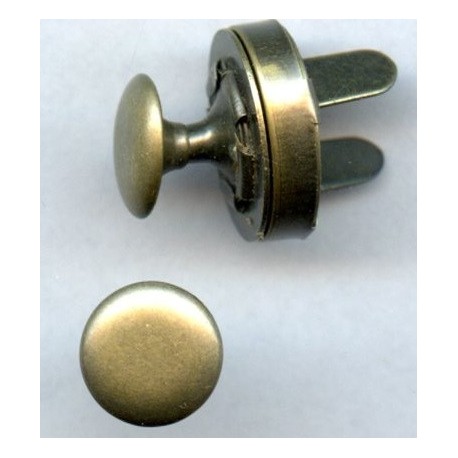 18191 Magnetic Snap Fasteners 18 mm with 1 rivet/old brass/1 pc.