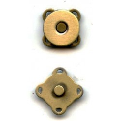 Sew-on magnetic clasp 10.5 mm/old brass/1 pc.
