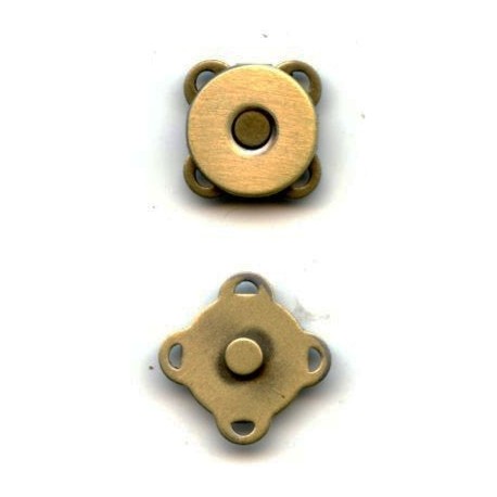 Sew-on magnetic clasp 10.5 mm/old brass/1 pc.