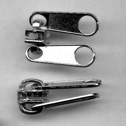 18560 Nylon Coil Zipper No.5 Double Pull Tab Slider/nickel/1 pc.