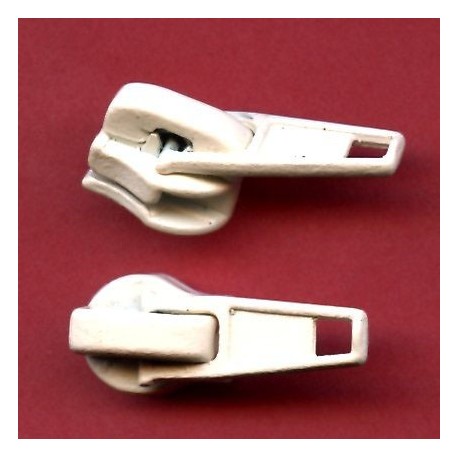 18556 Nylon Coil Short Tab Slider Zipper Pull color 103 ecru/1 pc.