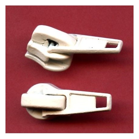 Nylon Coil Short Tab Slider Zipper Pull color 103 ecru/1 pc.