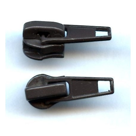 18554 Nylon Coil Short Tab Slider Zipper Pull color 294 dark brown/1 pc.