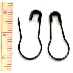 Pear Safety Pins No.2/0/22 mm/black/1 pc.