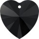 Swarovski pendant "Heart" art.6202/14.4x14.4 mm, color - Jet/1 pc.