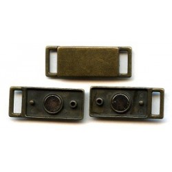 18966 Magnetic clasp art.-Nr. ZZBM 40x15mm/old brass/1 pc.