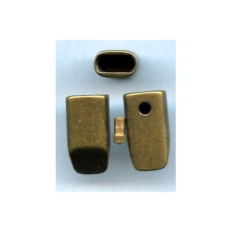 18980 Metal End for flat Cord 19x11x7 old brass/1pc.