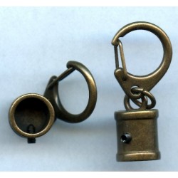 19149 Metal Cord End with Loop and Snap Hook OZN792/KR old brass/1vnt.
