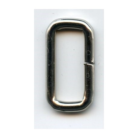 Steel Wire Loop Rectangle 20x8x3.0 mm/nickel/1 pc.