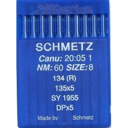 16146 Schmetz Industrial Sewing Machine Needles  134 (R), 135x5, SY1955, DPx5 Size 60/8/10 pcs.