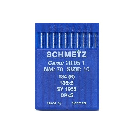 Schmetz Industrial Sewing Machine Needles 134 (R), 135x5, SY1955, DPx5 Size 70/10/10 pcs.