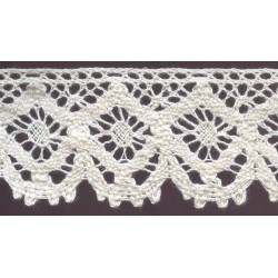 Cotton Lace Trim art.S09/37mm, natural cotton/1 m