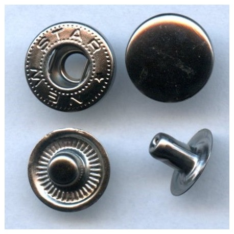19939 Snap Fasteners "ALFA 15"/stainless/graphite/60 pcs.