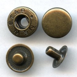 5212 Snap Fasteners "ALFA 15" stainless old brass/60 pcs.