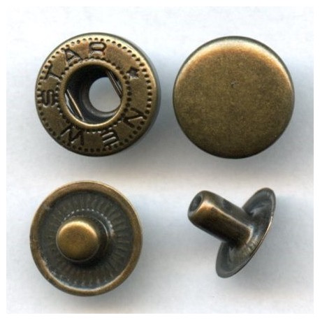 5212 Snap Fasteners "ALFA 15" stainless old brass/60 pcs.