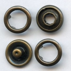 7836 Open Ring Snap Fasteners 15mm/old brass/20pcs.