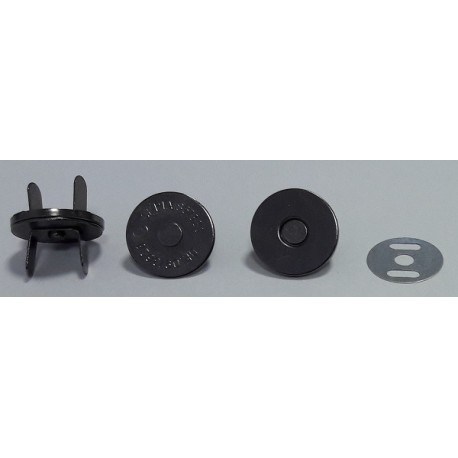 Magnetic Snap Fasteners 18 mm thin, black nickel/1 pc.