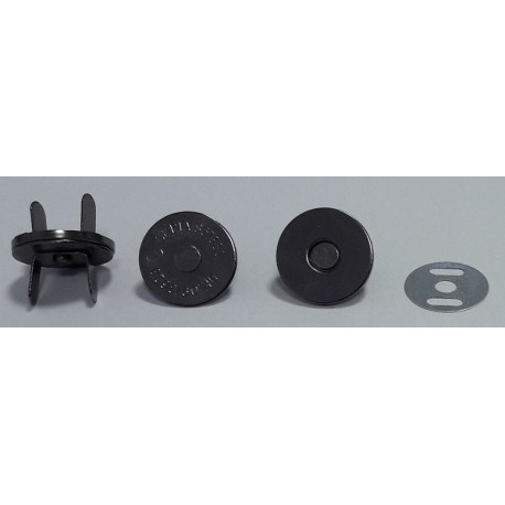 Magnetic Snap Fasteners 18x18x2 mm, black nickel/1 pc.