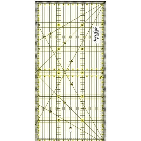 19694 Quilting ruler, 150x300 mm, metric scale, yellow and black art.1530