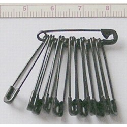 19865 Safety Pins No.1/28 mm/12 pcs., black