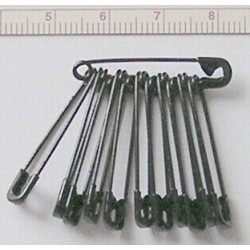 Safety Pins No.1/28 mm, black/12 pcs.