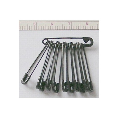 Safety Pins No.1/28 mm, black/12 pcs.