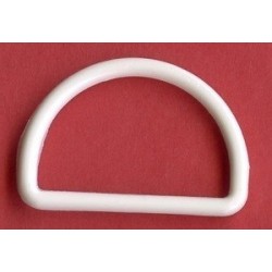 Plastic D-ring 25x16x21.5 mm white/1 pc.