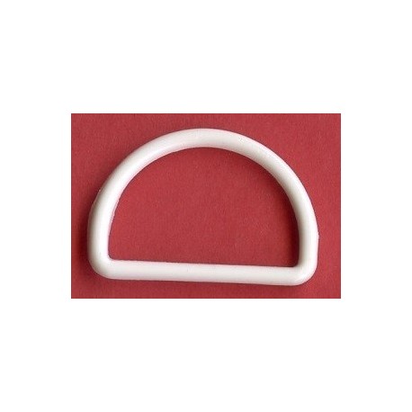 Plastic D-ring 25x16x21.5 mm white/1 pc.