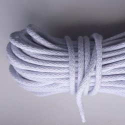 Cotton braided cord 9 mm white/1m