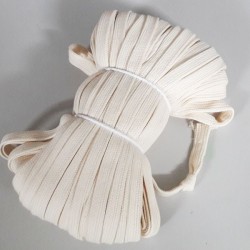 18162 Cotton braided cord, tube, 20 mm/ecru/1m