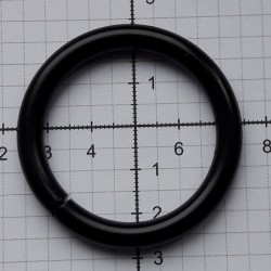 Metal O-ring of steel wire 38/6mm black matt/1pc.