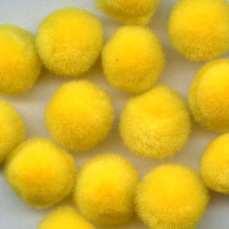 1567G Soft Fluffy Pompons 12 mm yellow/20 pcs.