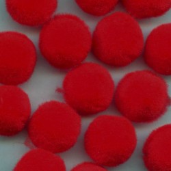 1567R Soft Fluffy Pompons 12 mm Red/20 pcs.